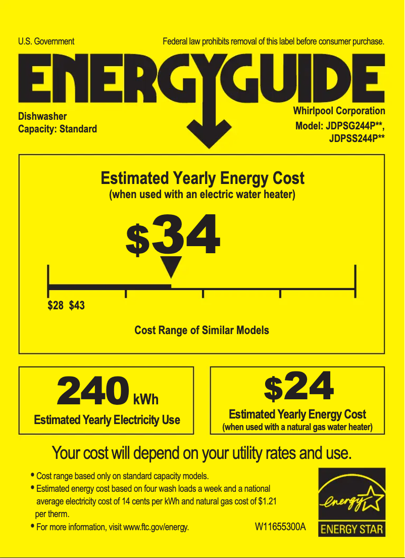 Page n°1 - Label énergétique JennAir JDPSS244PL