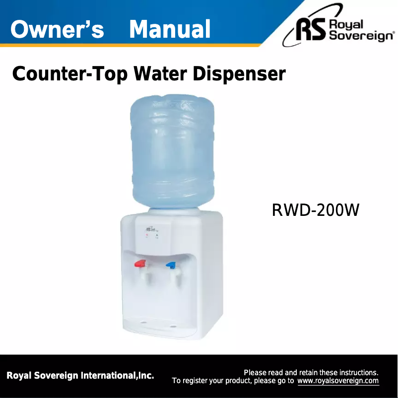 Page 1 de la notice Manuel utilisateur Royal Sovereign RWD-200W