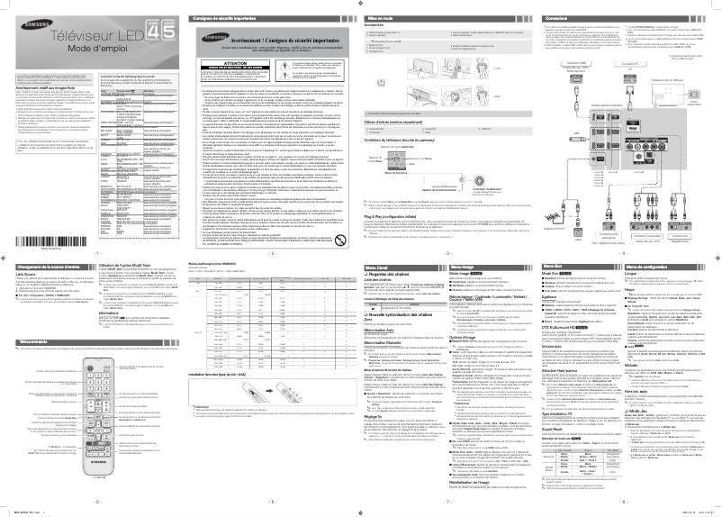 Image de la première page du manuel de l'appareil UA40J5100AR