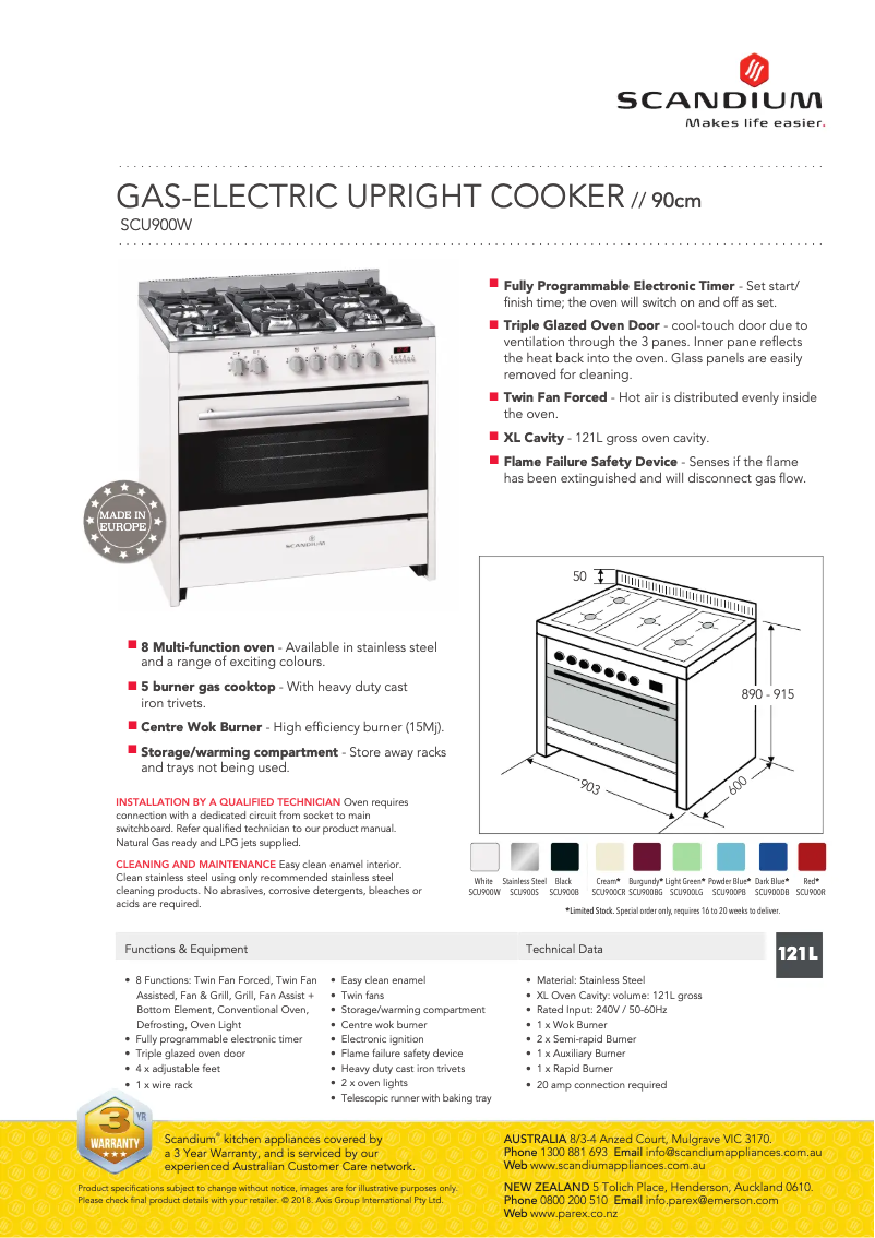 First page image of the manual for SCU900W