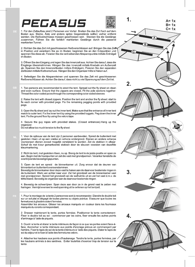 Page n°1 - Manuel utilisateur High Peak Pegasus 6
