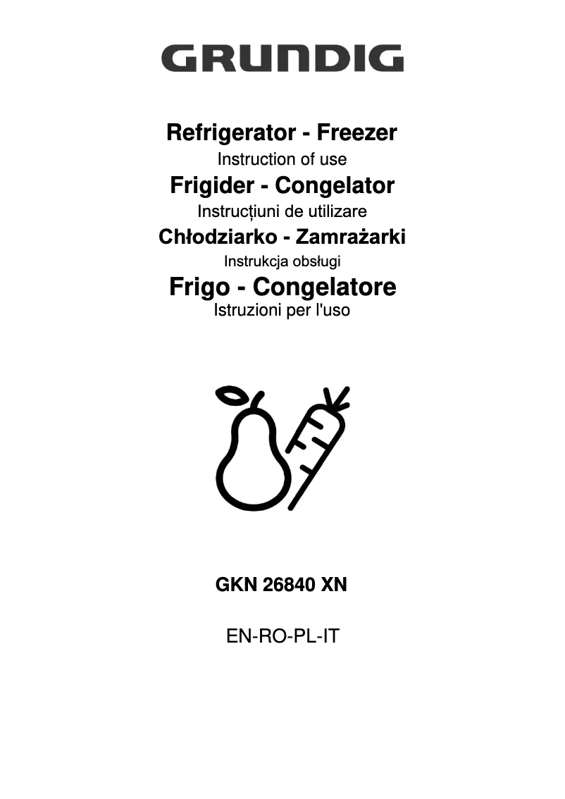 Page 1 de la notice Manuel utilisateur Grundig GKN26840XN