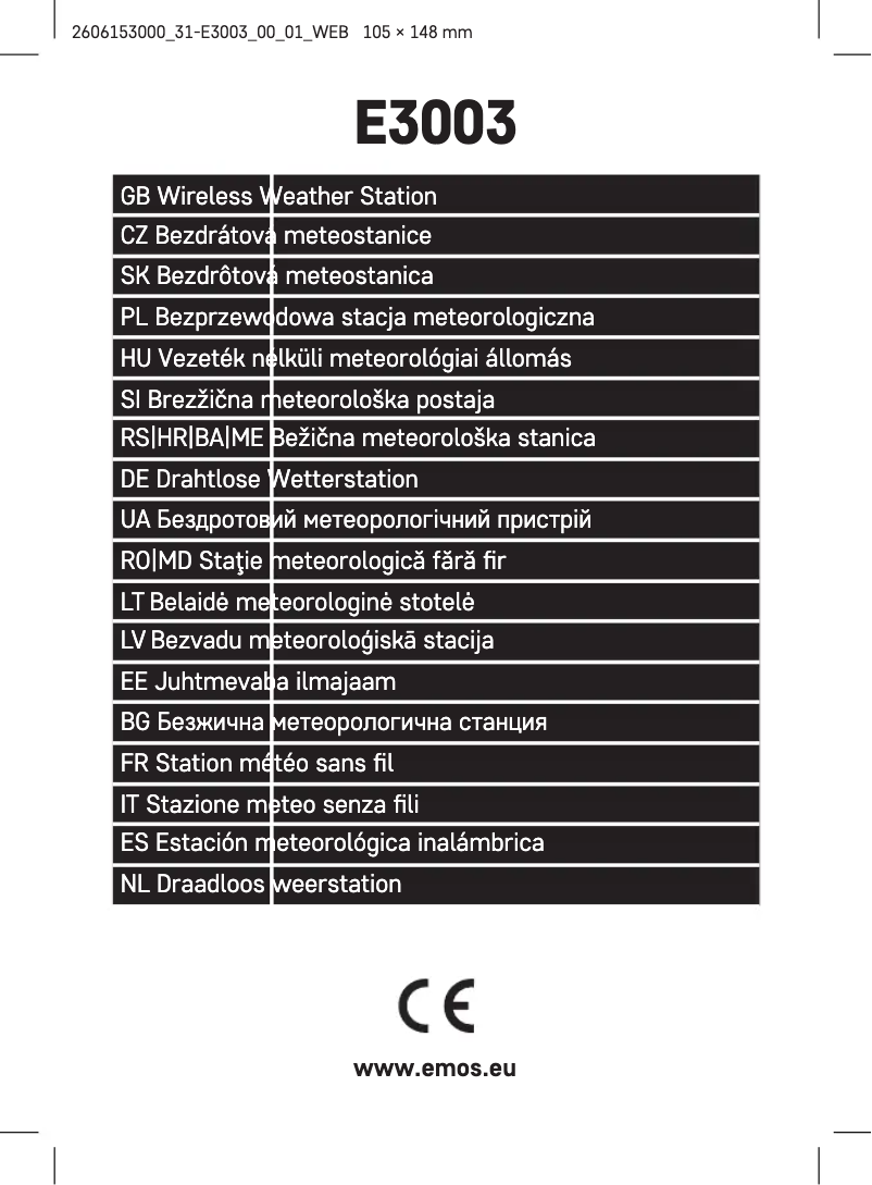Page n°1 - Manuel utilisateur Emos E3003