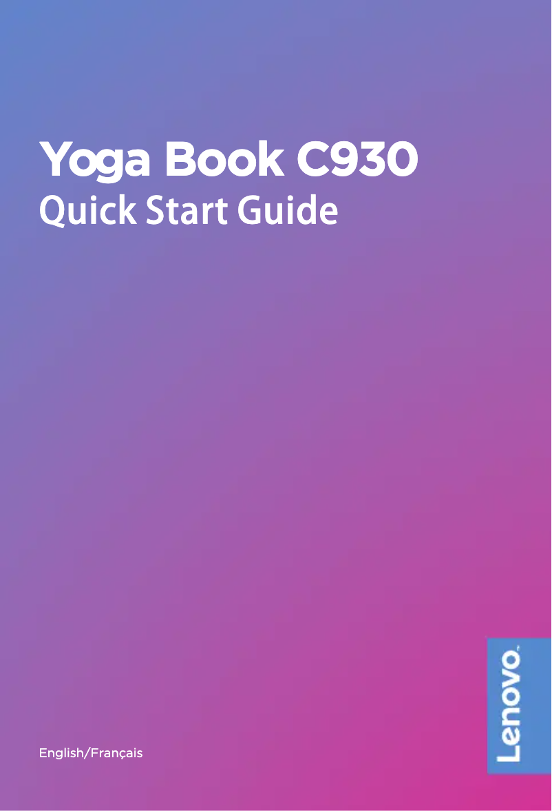 Page n°1 - Manuel utilisateur Lenovo Yoga Book C930