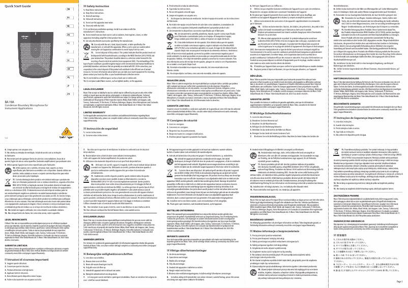 Image de la première page du manuel de l'appareil BA 19A