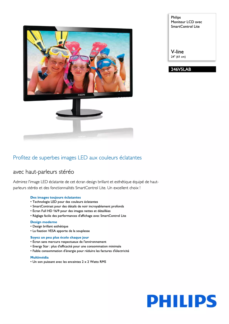 Image de la première page du manuel de l'appareil 246V5LAB