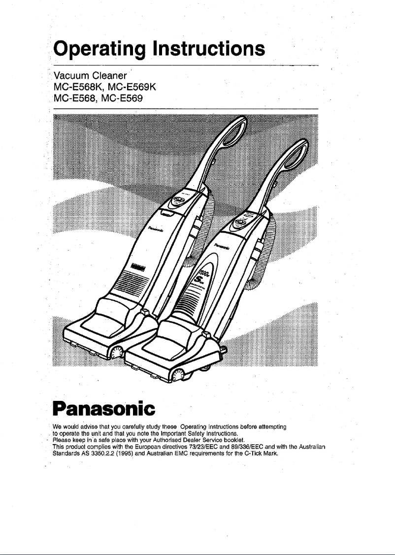 Page n°1 - Manuel utilisateur Panasonic MC-E569