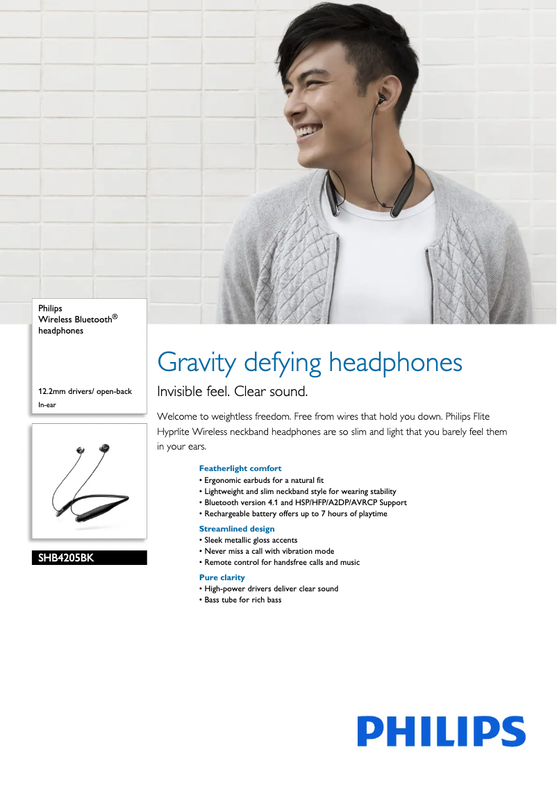 Page n°1 - Fiche technique Philips SHB4205