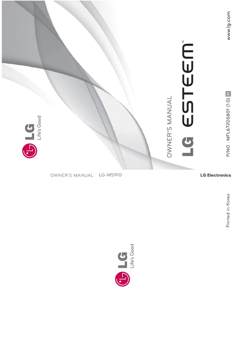 Page 1 de la notice Manuel utilisateur LG Esteem