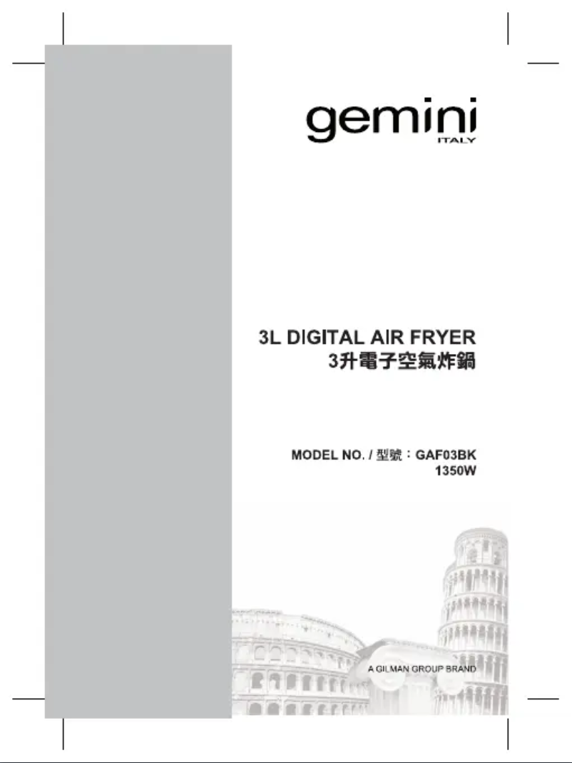 Page 1 de la notice Manuel utilisateur Gemini GAF03BK