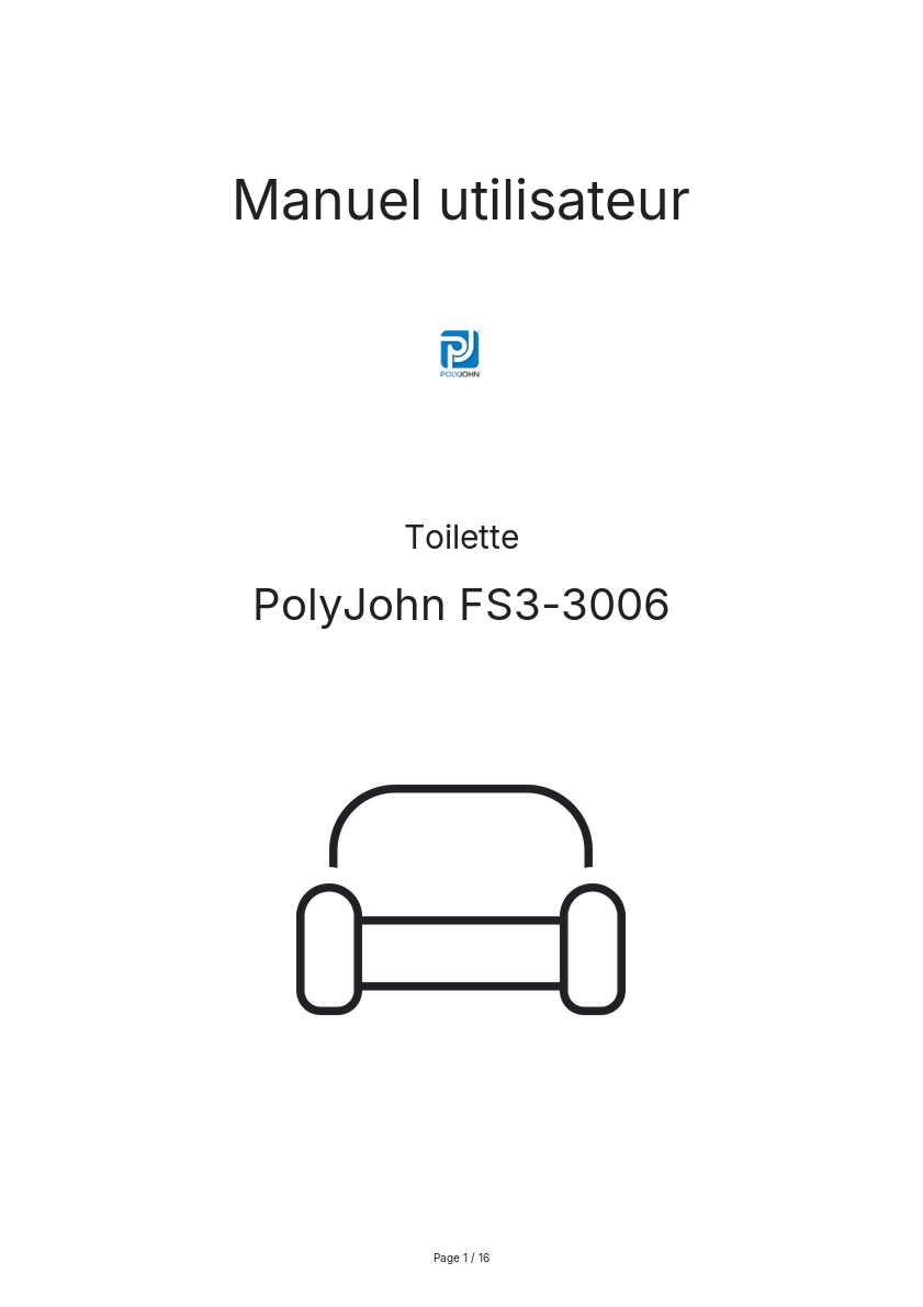 Page n°1 - Manuel utilisateur PolyJohn FS3-3006