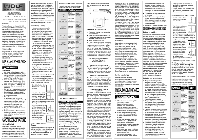 Page n°1 - Manuel utilisateur Wolf WGCU167S
