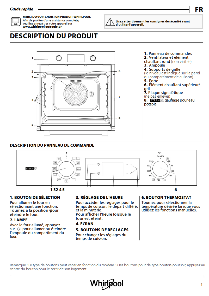 Página 1 del manual Manual de usuario Whirlpool OMSK58CU1SB