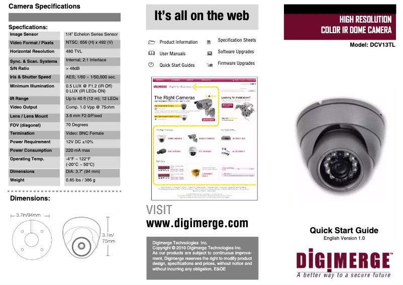 Image de la première page du manuel de l'appareil Echelon DCV13TL