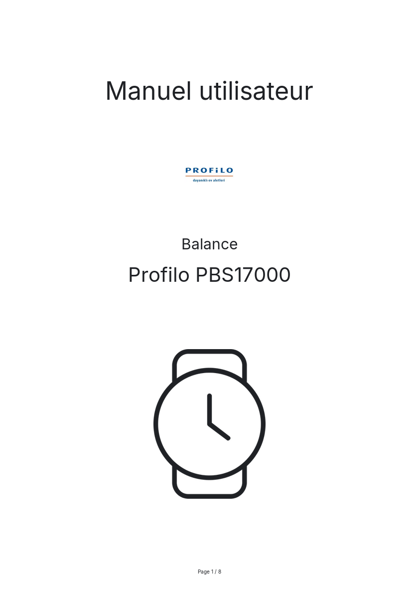 Image de la première page du manuel de l'appareil PBS17000