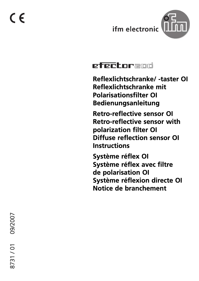 Page n°1 - Manuel utilisateur IFM OI5022
