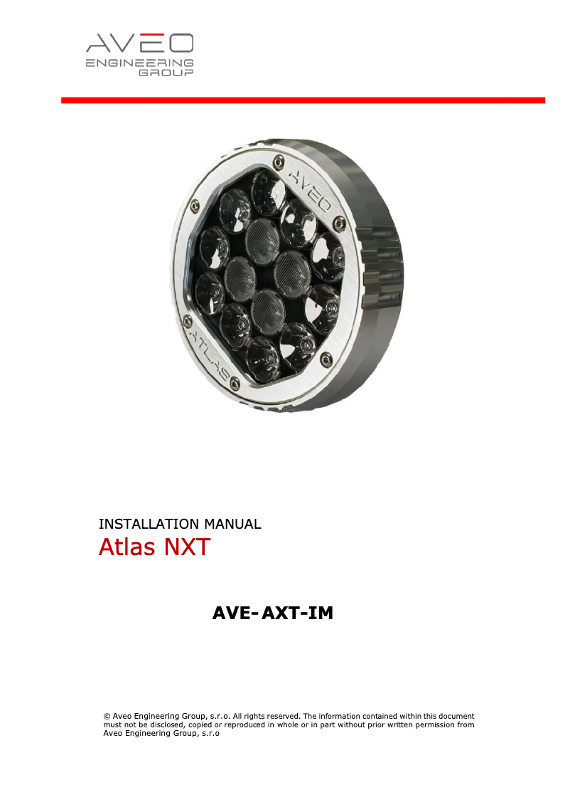 Page n°1 - Manuel utilisateur Aveo Engineering AVE-RBXTACR-D01