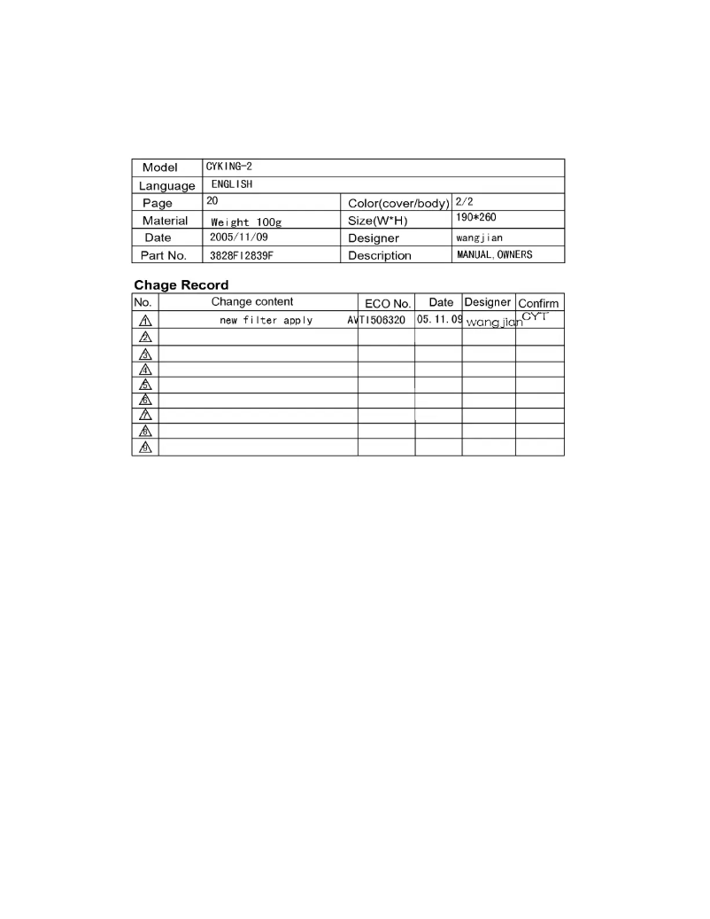 Page n°1 - Manuel utilisateur LG V-C7770CT