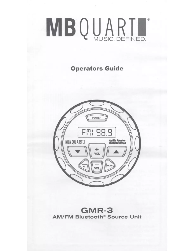 Page n°1 - Manuel utilisateur MB Quart GMR-3