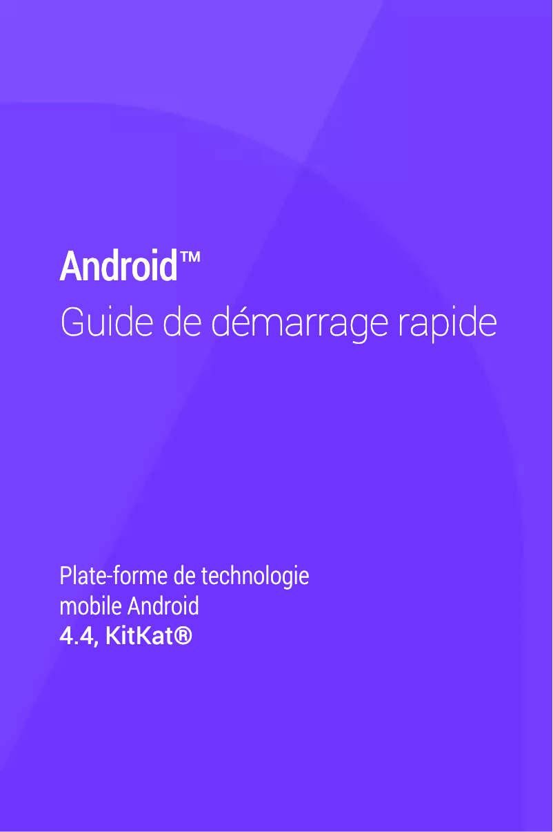 Image de la première page du manuel de l'appareil Android 4.4 KitKat
