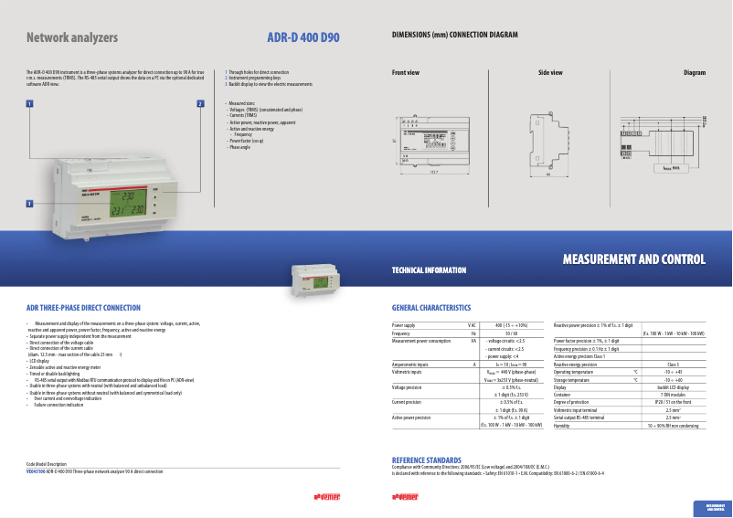 Image de la première page du manuel de l'appareil ADR-D 400 D90