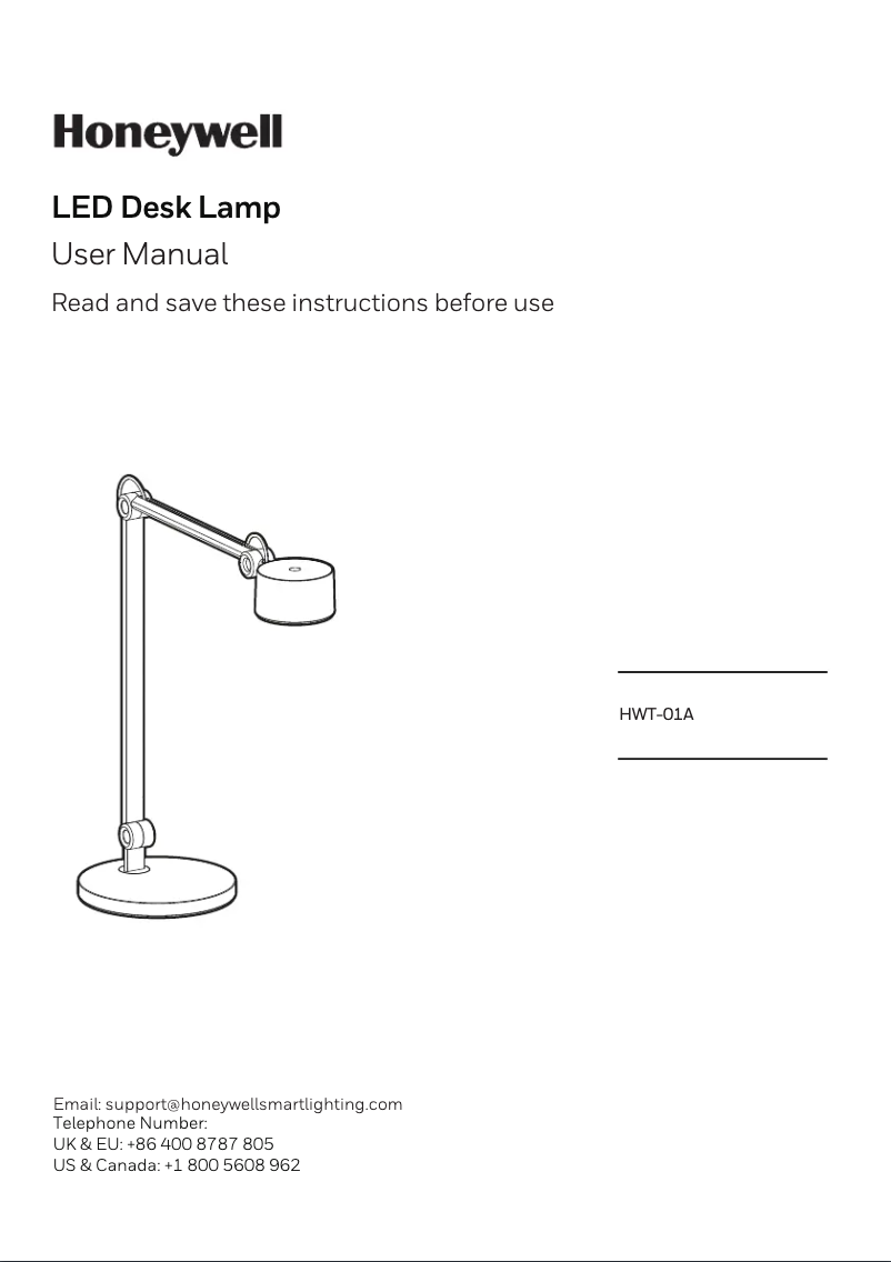 Page 1 de la notice Manuel utilisateur Honeywell HWT-01A