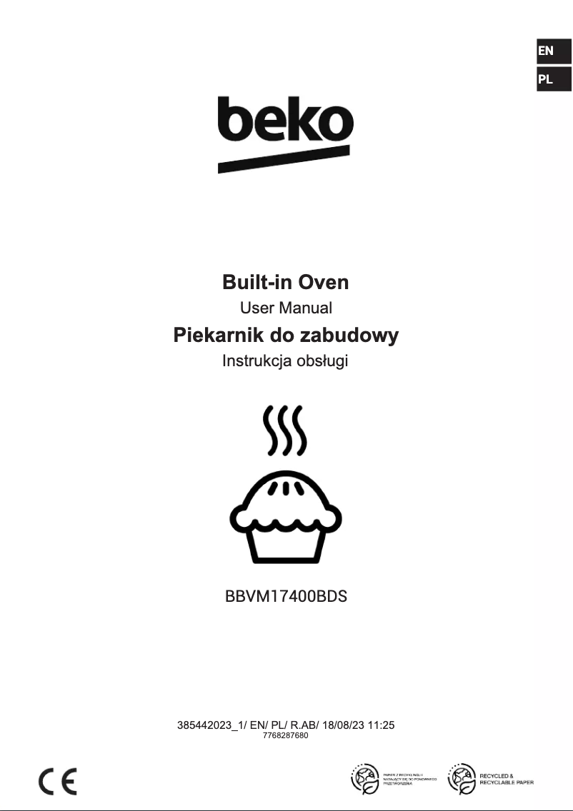 Page 1 de la notice Manuel utilisateur Beko BBVM17400BDS