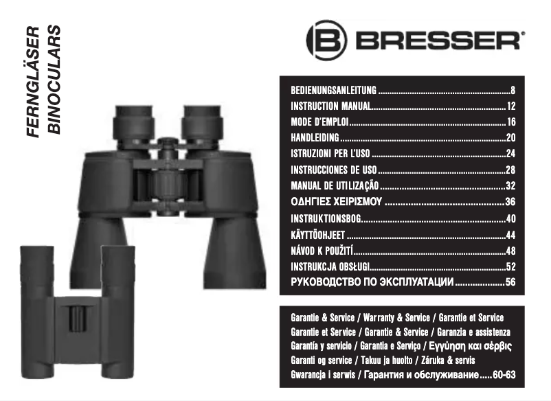 Page n°1 - Manuel utilisateur Bresser Pirsch 8x42