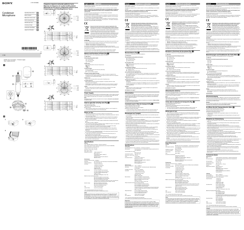 Page 1 de la notice Manuel utilisateur Sony C-100