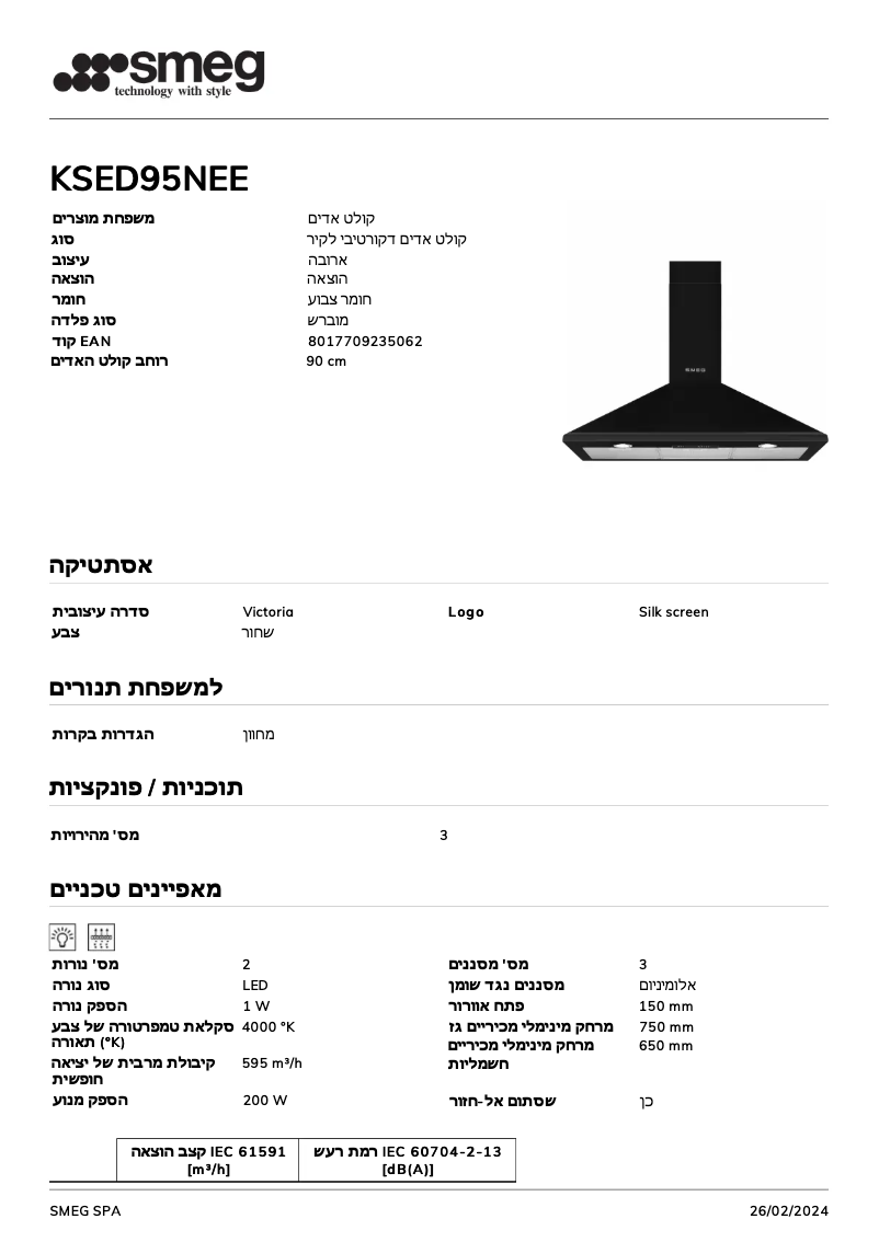 Imagen de la primera página del manual del dispositivo KSED95NEE