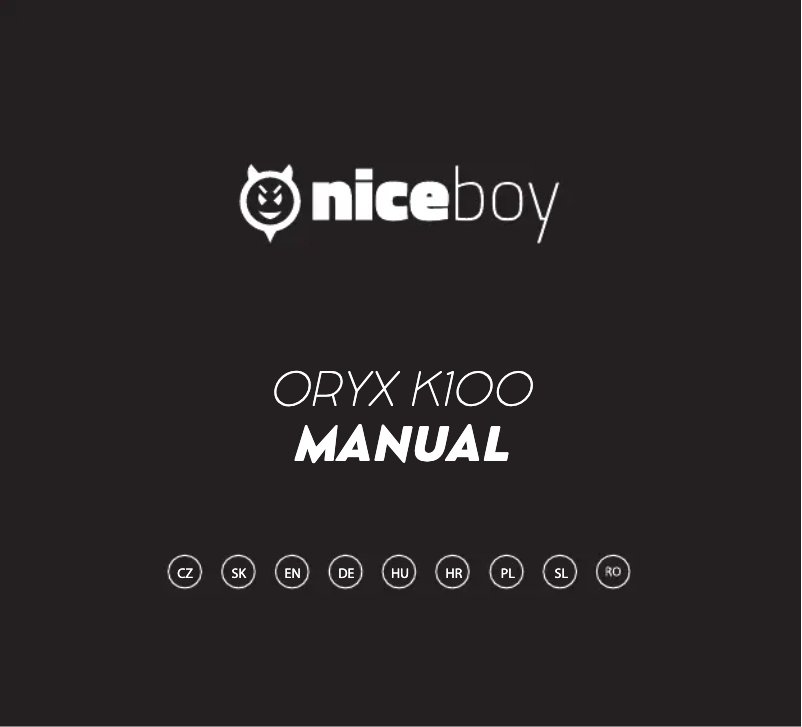 Page n°1 - Manuel utilisateur Niceboy ORYX K100