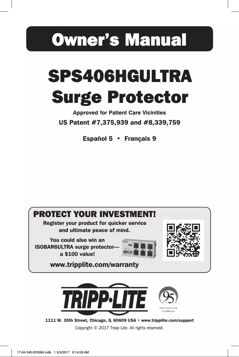 Page n°1 - Manuel utilisateur Tripp Lite SPS406HGULTRA