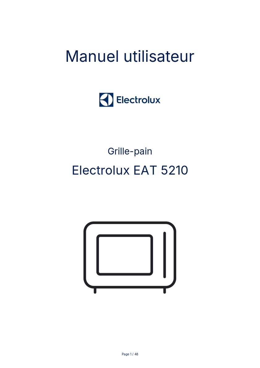 Image de la première page du manuel de l'appareil EAT 5210