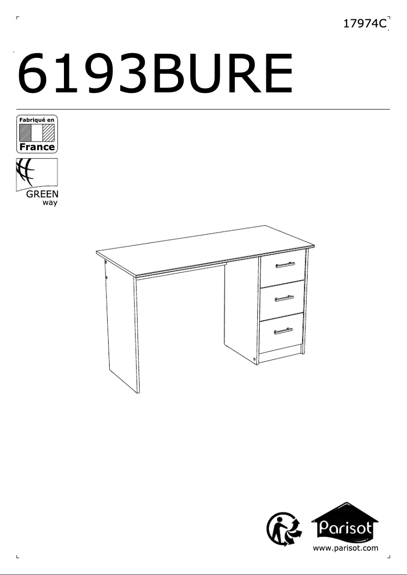 Page 1 de la notice Manuel utilisateur Parisot Infinity 6193BURE