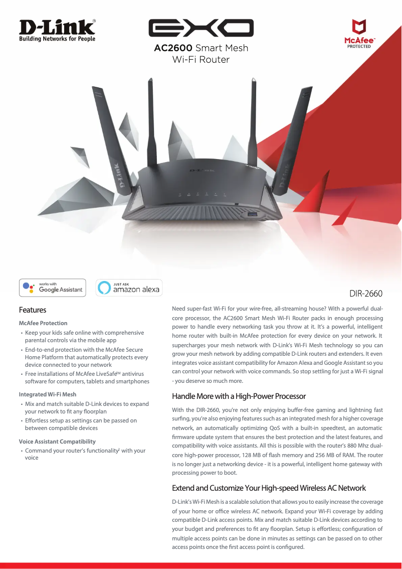 Page 1 de la notice Fiche technique D-Link DIR-2660