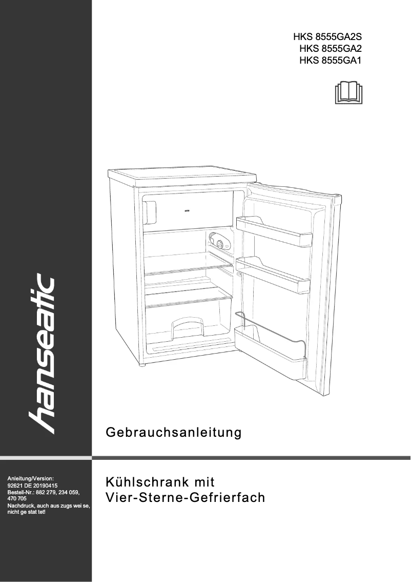 Imagen de la primera página del manual del dispositivo HKS8555GA1