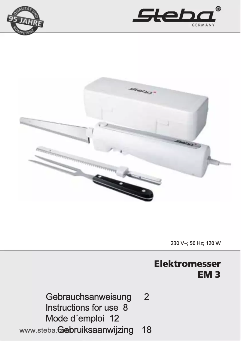 Page n°1 - Manuel utilisateur Steba EM 3
