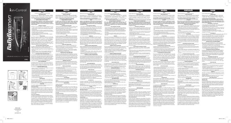 Page 1 de la notice Manuel utilisateur BaByliss E880E ion-Control