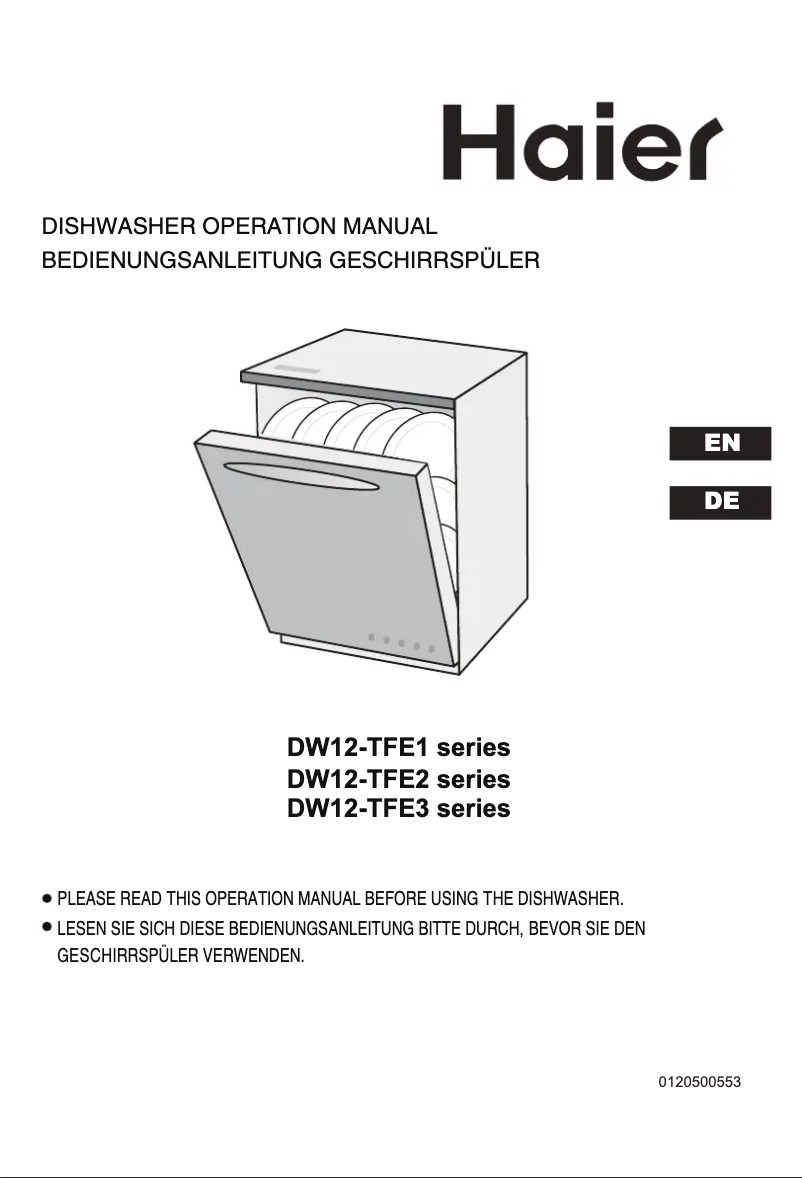 Image de la première page du manuel de l'appareil DW12-TFE1