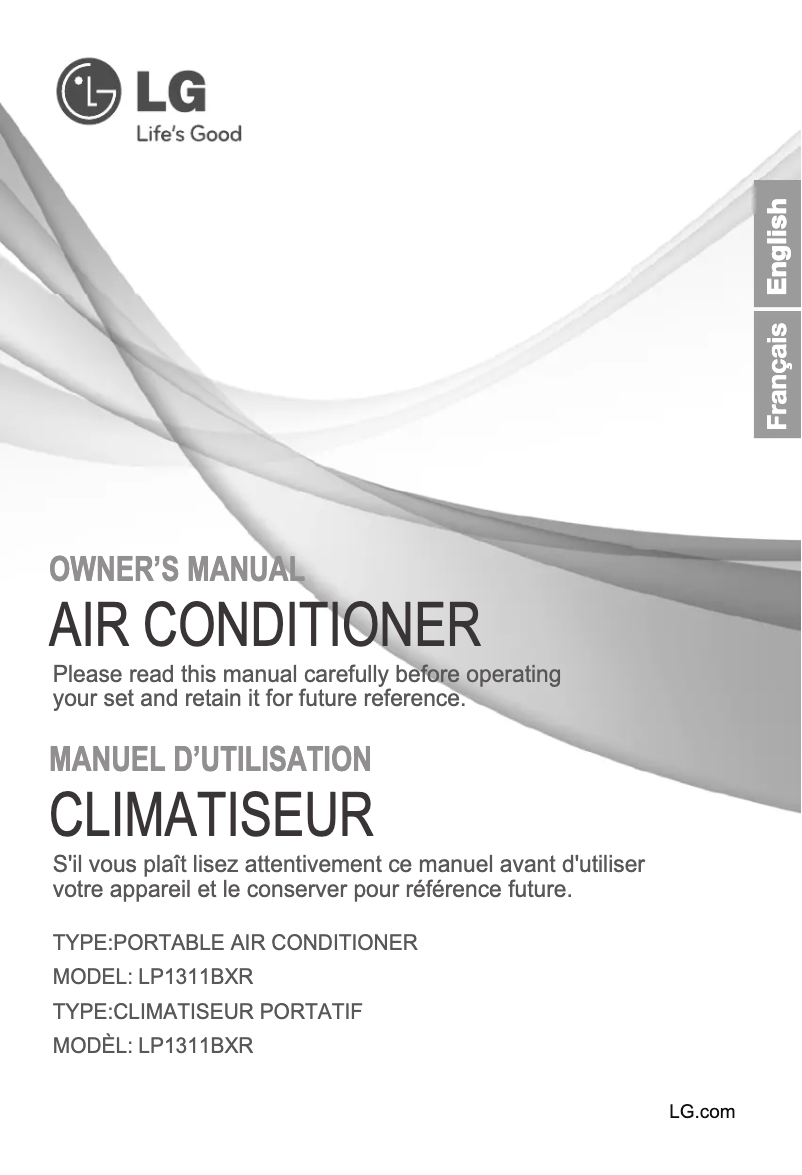 Page 1 de la notice Manuel utilisateur LG LP1311BXR