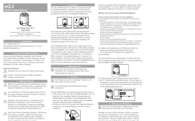 Image de la première page du manuel de l'appareil EQ3-VD24