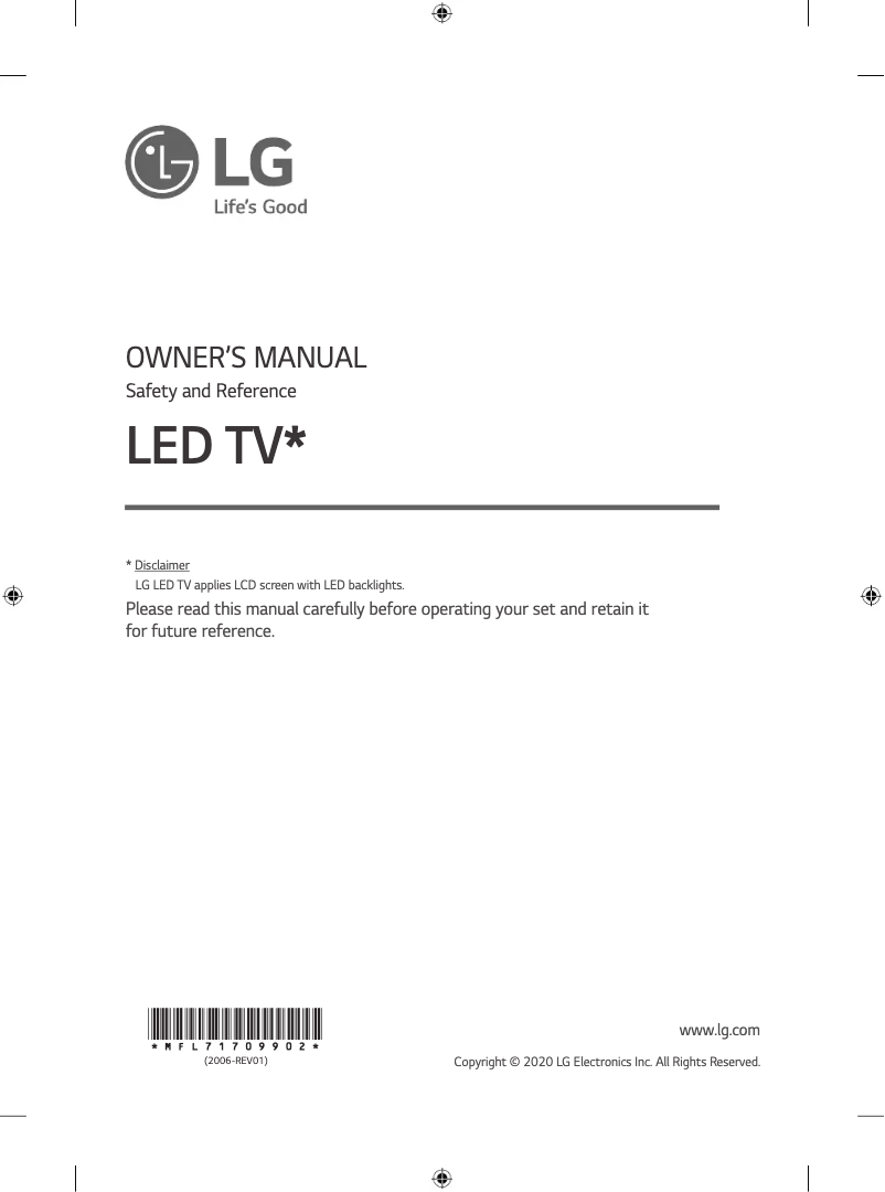 Página 1 del manual Manual de usuario LG 55US765H