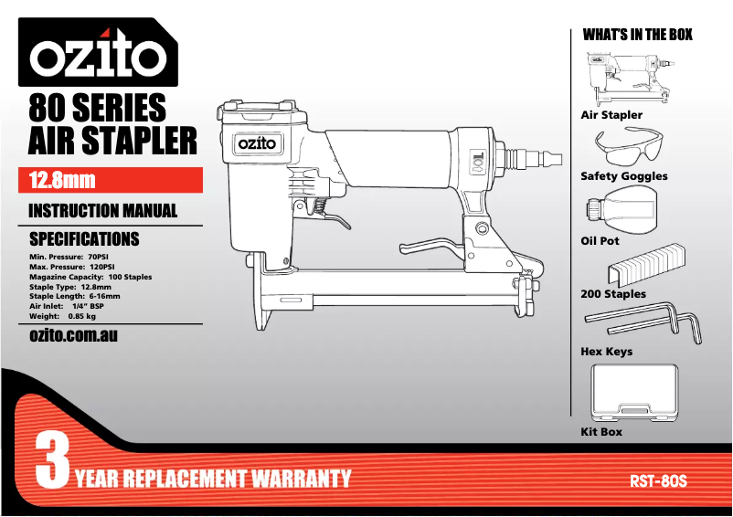 Page 1 de la notice Manuel utilisateur Ozito RST-80S