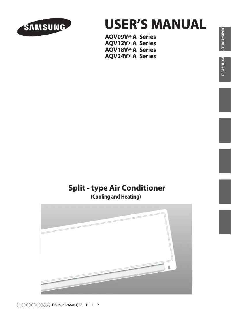 Page 1 de la notice Manuel utilisateur Samsung AQV18VBAN
