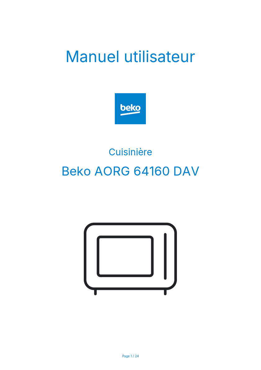 Image de la première page du manuel de l'appareil AORG 64160 DAV