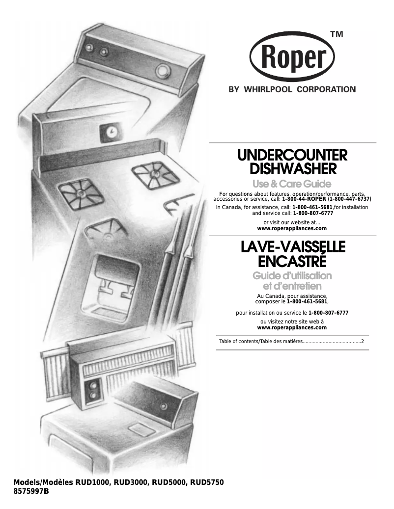 Page 1 de la notice Manuel utilisateur Roper RUD3000KB1