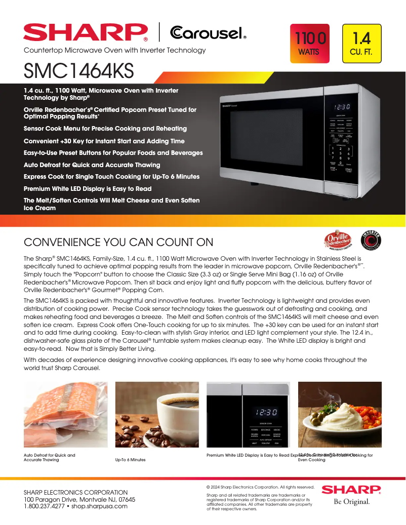 Page 1 de la notice Fiche technique Sharp SMC1464KS