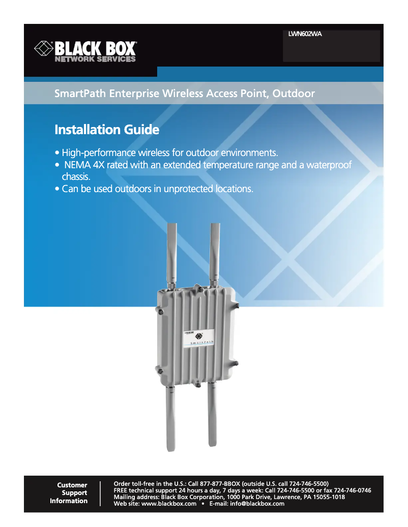 Page n°1 - Manuel utilisateur Black Box LWN602WA