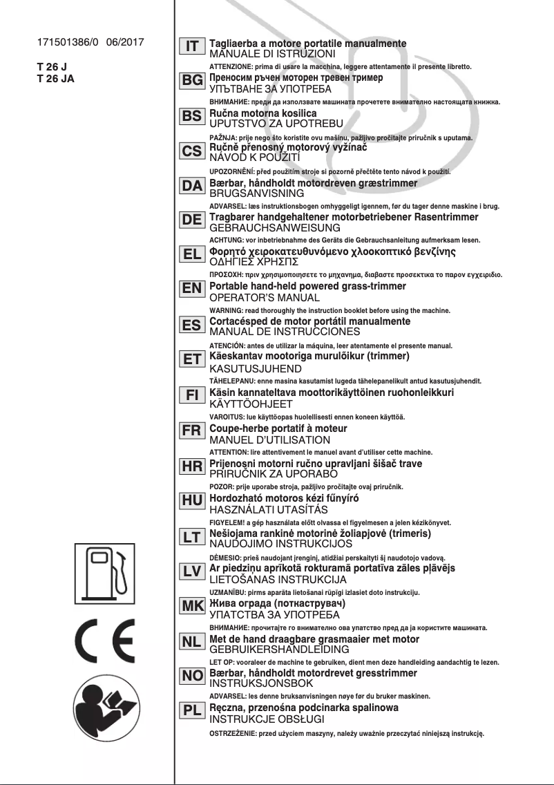 Page n°1 - Manuel utilisateur Stiga SGT 226 J