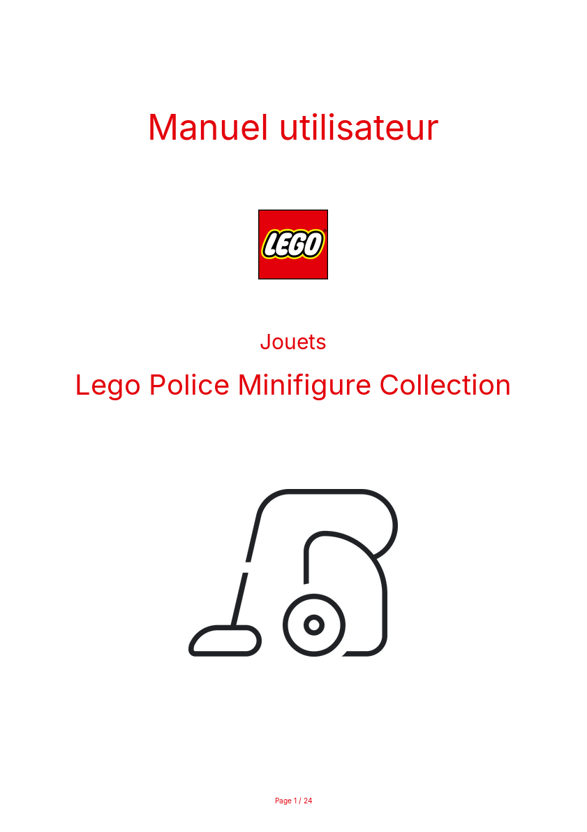 Page n°1 - Manuel utilisateur Lego Police Minifigure Collection